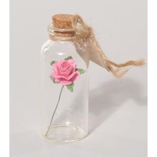 Ružička vo fľaši z Thajska, ružová, 7 cm