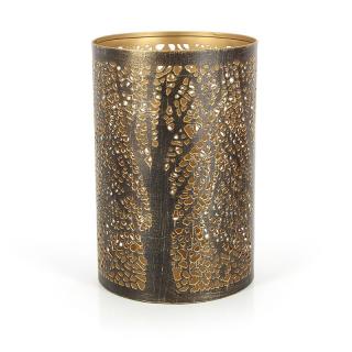 Svietnik Rozprávkový les z Indie, zlatý, 15 cm