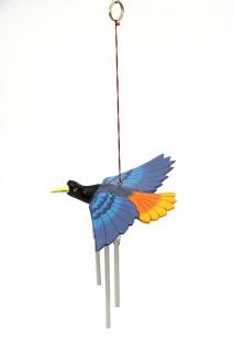 Zvonkohra letiaci vtáčik z Bali, modrý, 16 cm