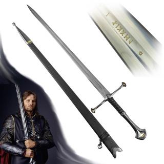 Aragornov meč  ANDURIL  plameň západu - ostrený - Pán prsteňov