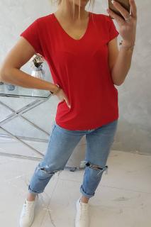 Basic tričko s krátkym rukávom - červená