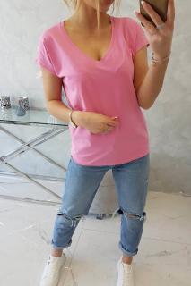 Basic tričko s krátkym rukávom - ružová