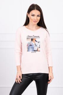 Dámske fashion tričko Collage - svetlo ružová