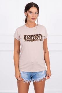 Dámske tričko Coco s perličkami - béžová