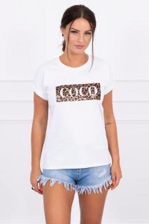 Dámske tričko Coco s perličkami - biela