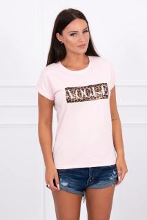 Dámske tričko Vogue s perličkami - svetlo ružová