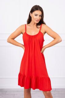 Letné šaty na ramienka - červená