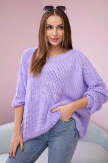 Oversize pletený sveter - fialová