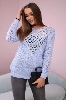 Pletený vzorovaný sveter - svetlo mdorá