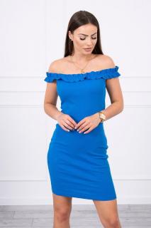 Šaty s odhalenými ramenami s nariaseným - kráľovská modrá