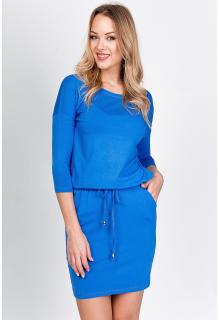 Šaty s viazaním v pase - kráľovská modrá