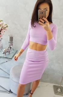 Set: crop top a puzdrová sukňa - lila