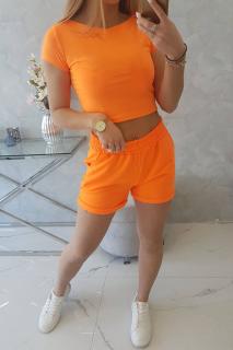 Súprava tričko a šortky - neónová oranžová
