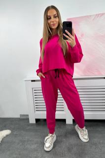 Tepláková súprava s oversize mikinou - fuchsia