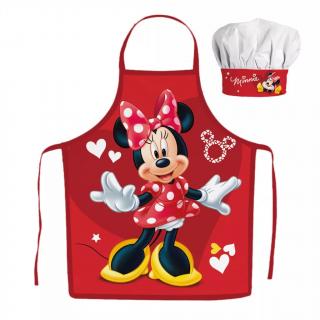 Detská  zástera s čiapkou MINNIE červená