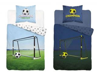 Detské obliečky 140x200 FUTBAL bránka - svietiace