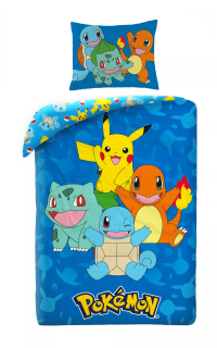 Detské obliečky 140x200 POKEMON modré micro