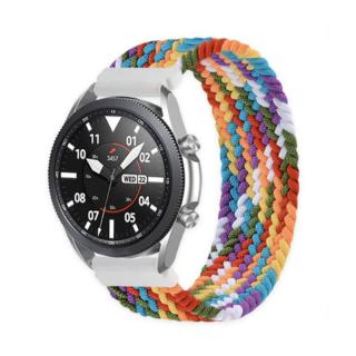 Pletený navliekací remienok na smart hodinky 20mm vel. M/L Veľkosť: 20mm, Obvod: M-L (stredný až väčší obvod zápästia), Farba: Rainbow white