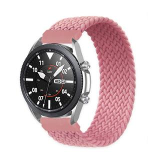 Pletený navliekací remienok na smart hodinky 20mm vel. M/L Veľkosť: 20mm, Obvod: M-L (stredný až väčší obvod zápästia), Farba: Ružová