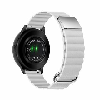 Štýlový kožený remienok s magnetom na smart hodinky 20mm Veľkosť: 20mm, Farba: Biela