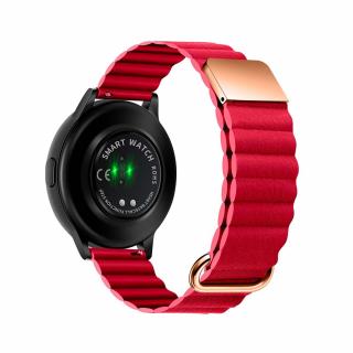 Štýlový kožený remienok s magnetom na smart hodinky 20mm Veľkosť: 20mm, Farba: Červená