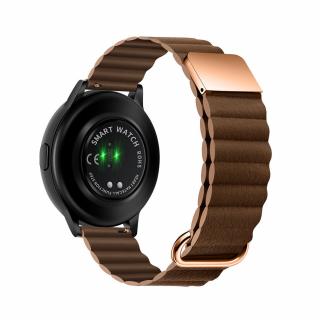 Štýlový kožený remienok s magnetom na smart hodinky 20mm Veľkosť: 20mm, Farba: Coffee