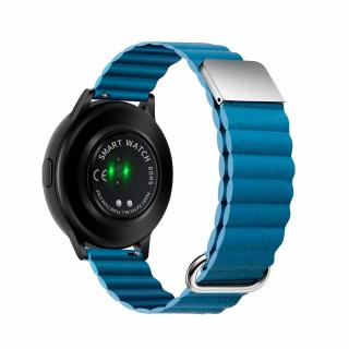Štýlový kožený remienok s magnetom na smart hodinky 20mm Veľkosť: 20mm, Farba: Modrá