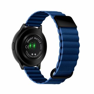 Štýlový kožený remienok s magnetom na smart hodinky 20mm Veľkosť: 20mm, Farba: Tmavo modrá