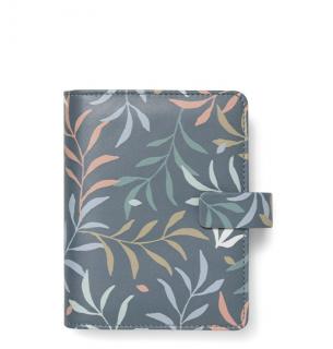 Diár Filofax Botanical | Pocket Modrá  + darček zadarmo - Bavlnené vrecko ako púzdro na diár