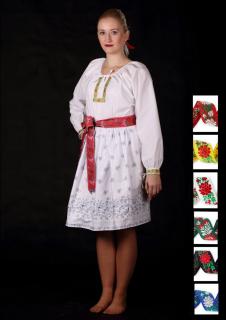 Dámska košeľa folklór Klasik, bavlnená, ručne šitá, červená, vlastné rozmery