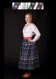 Dámska košeľa folklór Obyčajná, XL, bavlnená, ručne šitá, krojová stuha, biela