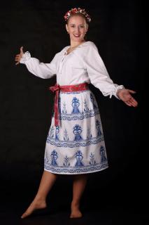 Dámska košeľa folklór Základná, bavlnená, ručne šitá, s čipkou