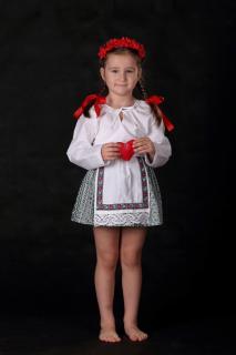 Dievčenská košeľa 10 - 12 rokov folklór Základná, bavlnená, ručne šitá