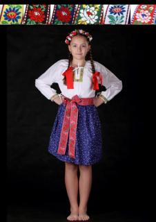 Dievčenská košeľa 6 - 8 rokov folklór Klasik, bavlnená, ručne šitá, česká stuha, zelená
