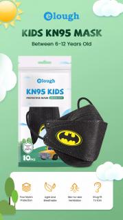 Elough detský respirátor KN95 s nanofiltrom (fish mask) - Batman - 10ks