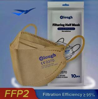 Elough respirátor FFP2 s nanofiltrom - Telový (fish mask) 10ks