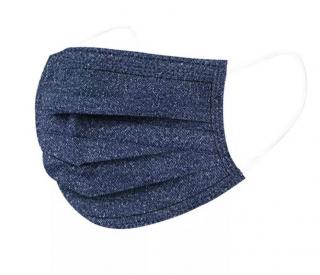 TEAM Trojvrstvové unisex rúško Denim - 2 farby 10ks/bal
