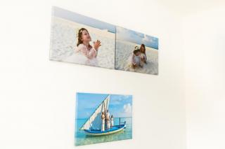 Fotoobrazy sada 3 kusů 60x40 cm s vlastními fotkami, Plátno 100% bavlna: Premium Canvas 390g/m², S lakováním