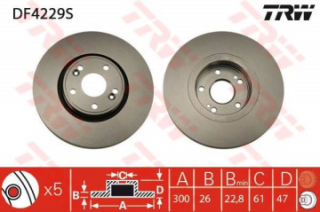 Brzdové kotúče predné 2ks (300/26mm)