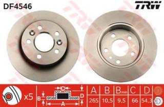 Brzdové kotúče zadné 2ks (265mm / 10mm)