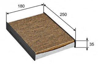 Kabínový peľový filter  (s aktívným uhlím a polyfenolom)