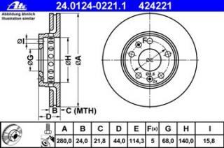 Predné brzdové kotúče 2ks (280mm / 24mm)