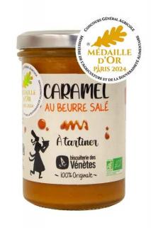 Biscuiterie des Vénetes Slaný karamel BIO, GOLD MEDAL Paris 2024, Francúzsko, pohár 220g (AR042 Caramel au Beurre Salé a tartiner)