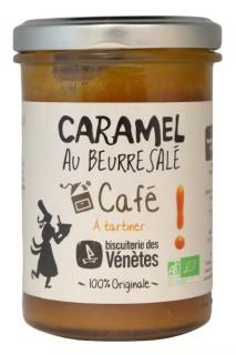 Biscuiterie des Vénetes Slaný karamel kávový BIO, Francúzsko, pohár 220g (AR0791 Caramel au beurre salé Café)