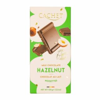 Cachet Mliečna čokoláda s lieskovými orechami, Belgicko,  100g (075034 Chocolat lait noisettes; tablette 100g)