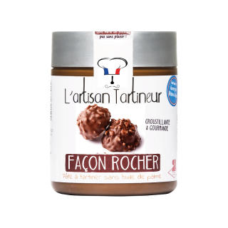 Charles Chocolartisan Čokoládový krém s chrumkavými Rocher kúskami, 230g ( Pâte á tartiner façon rocher 230g)