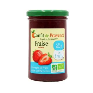 Confit de Provence Jahodový džem BIO Premium 65% ovocia, Francúzsko, pohár 300g (Premium 65% Strawberry BIO jam)