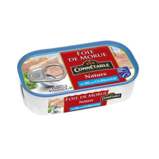 Connétable Tresčia pečeň s morskou soľou z Guerande, plech 121g (758535 Foie Moru Nat.sel Guerande 121)