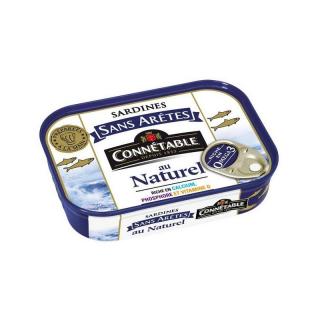 Connétable vykostené sardinky vo vlastnej šťave, Francúzsko 98g (781767 Sardines Sans Arętes au Naturel;98g - CONNÉTABLE)