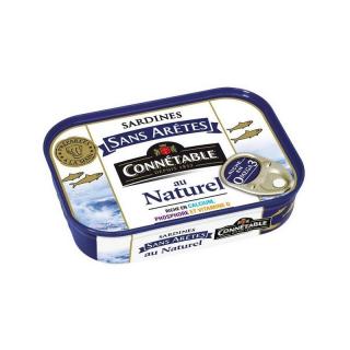 Connétable vykostené sardinky vo vlastnej šťave, Francúzsko 98g (837374 Sardines Sans Arętes au Naturel;98g - CONNÉTABLE)
